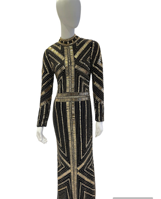 BLACK AND GOLD DRESS - BLUSH BY MYQ